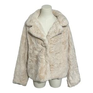 RUE 21 Baby Pink Furry Soft‎ Jacket Satiny Winter Cozy Vibes Party Work size XL